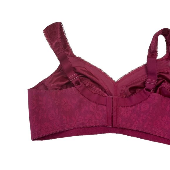 PLAYTEX 18 Hour Original Comfort Strap Wire Free Bra SZ 42C Pink Satin Unlined - Picture 8 of 12